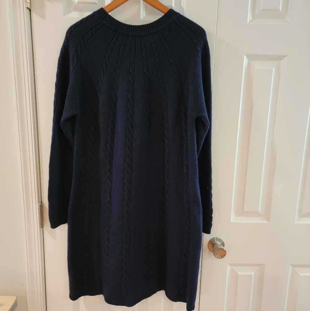 Boden Cynthia Navy Blue Cable Knit Sweater Long Sleeve Dress Size 12 - Picture 5 of 9